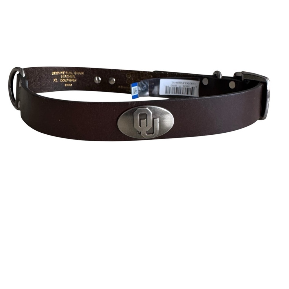 Zep Pro Full Grain Leather Oklahoma Sooners Dog Collar NWT Size XL
